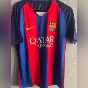 Nike Red and Blue Striped Jersey